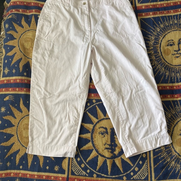 L.L. Bean Women's 100% Cotton Light Pink Wide Cropped Pants Size 18 Petite - Picture 1 of 6